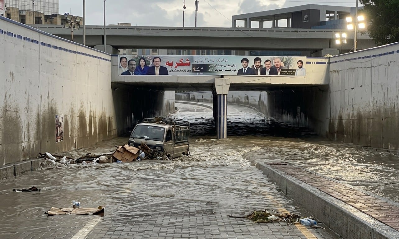 Flood water in underpass