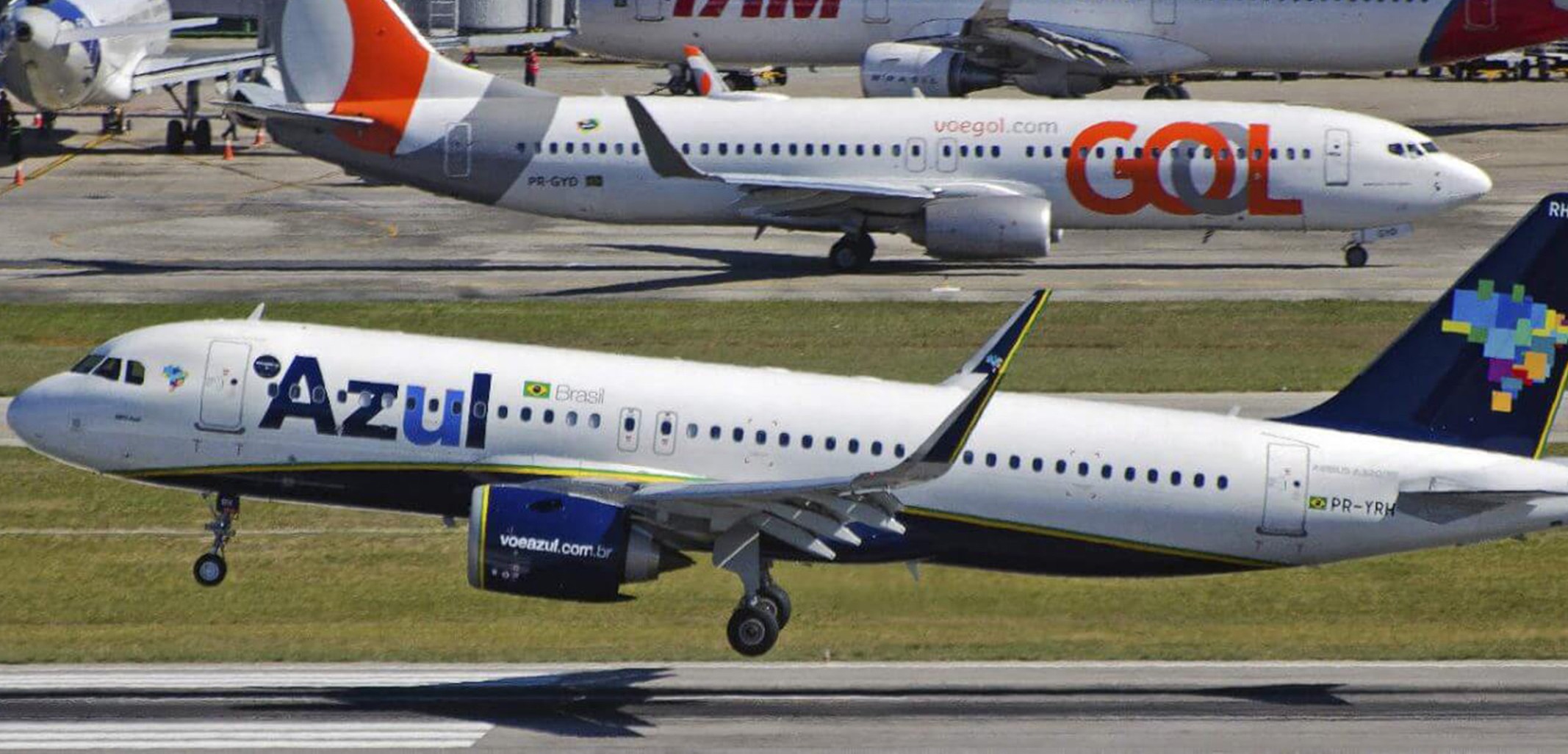 Gol e Azul aumentam participação de mercado no setor aéreo, com Latam na liderança