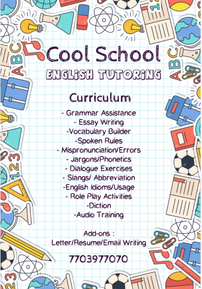 The Cool School Noida - Spoken English and Language Tutoring