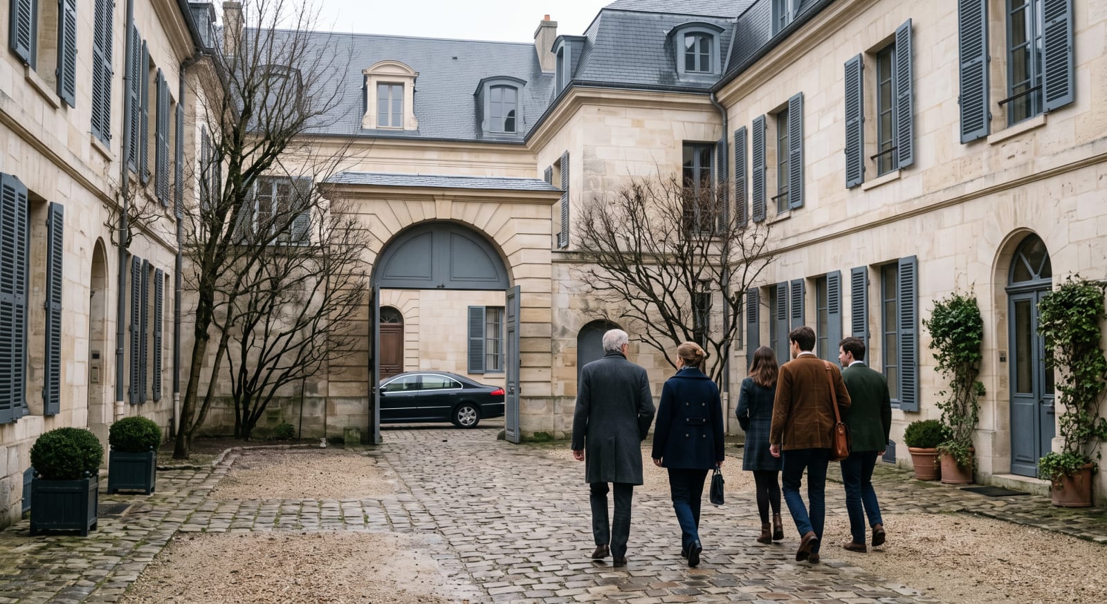 Cour intérieure en pierre à Versailles