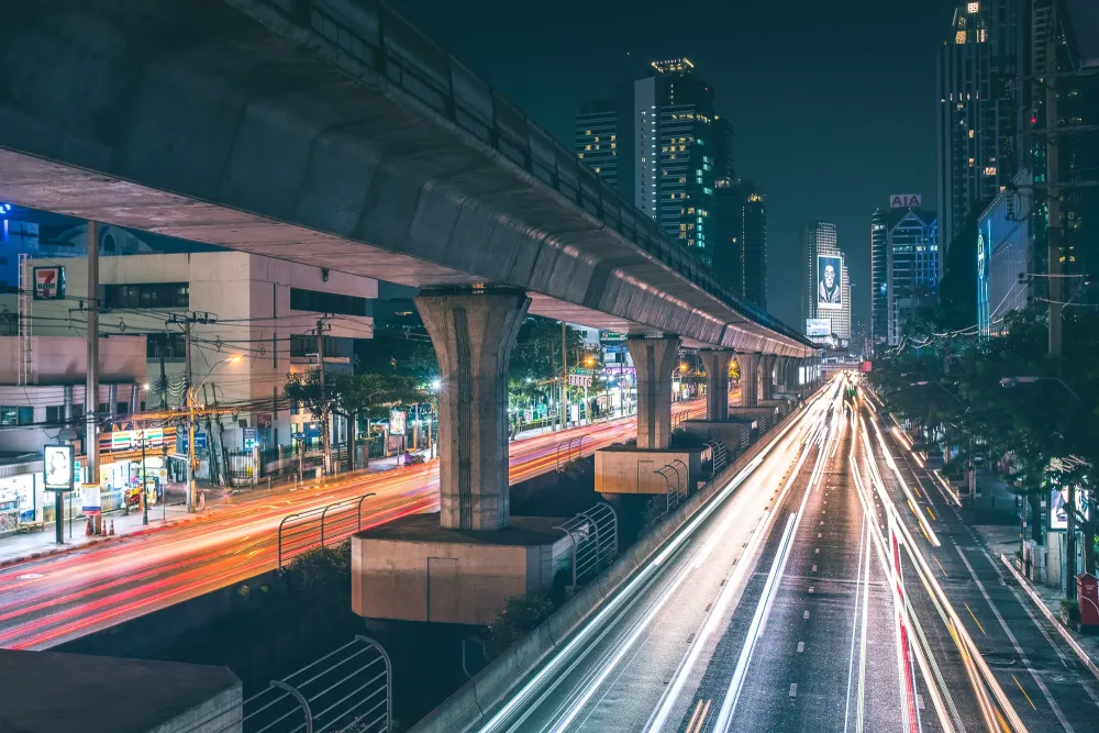 Bangkok Thailand City Night Long Exposure