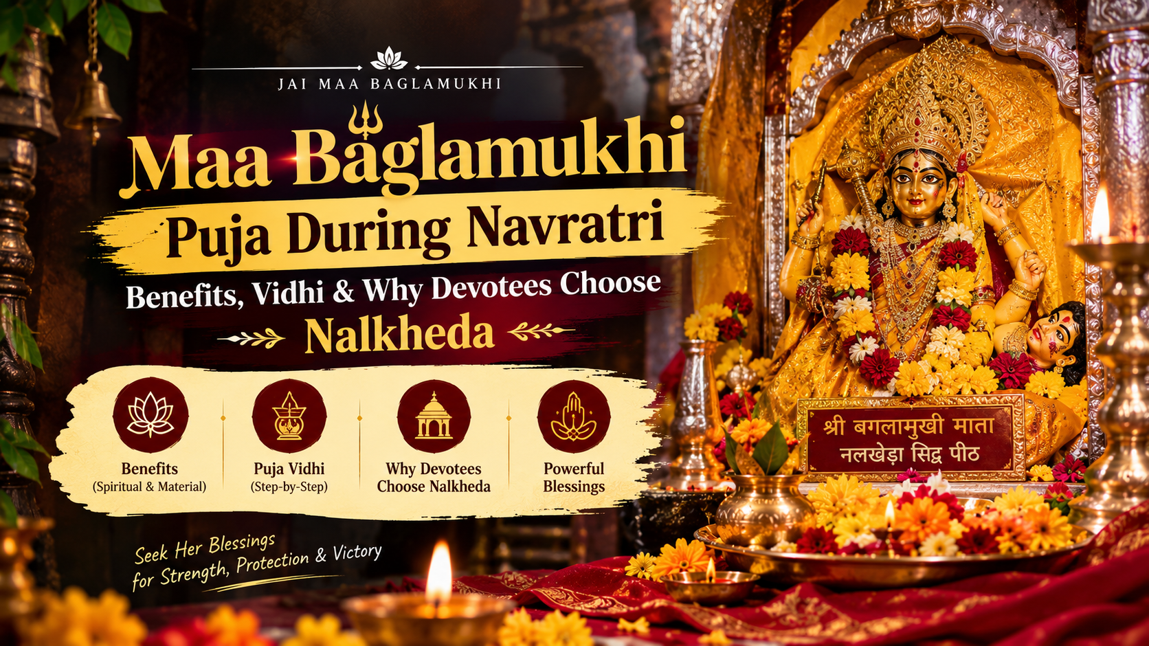 Maa Baglamukhi Puja During Navratri: Benefits, Vidhi & Why Devotees Choose Nalkheda