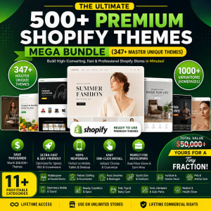 500+ Premium Shopify Themes Mega Bundle (347+ Master Themes)