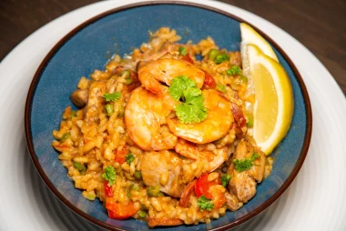 Spaanse Paella met Garnalen