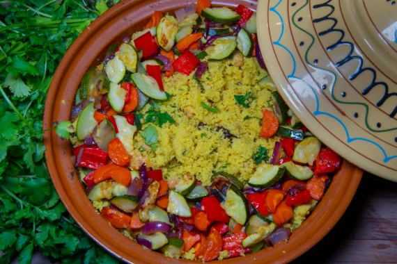 Vegetarische Marokkaanse Couscous met Gegrilde Groente