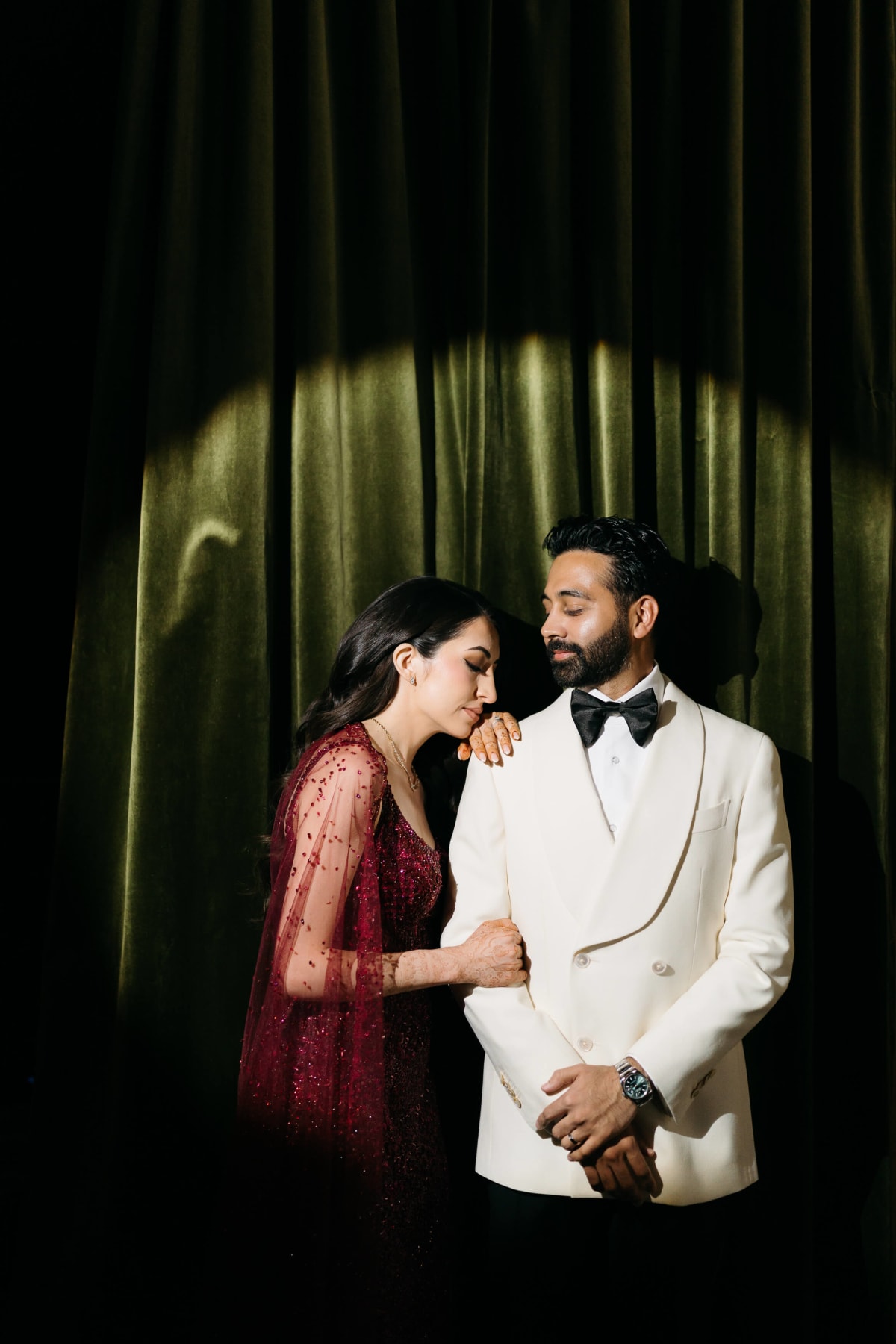 Candid emotional moments capturing the pure happiness shared between newlyweds Yulissa and Karan post ceremony