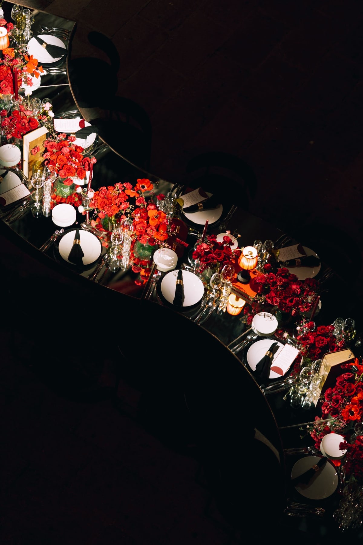 Exquisite elegant venue details featuring glamorous table settings and artistic floral concepts for the reception