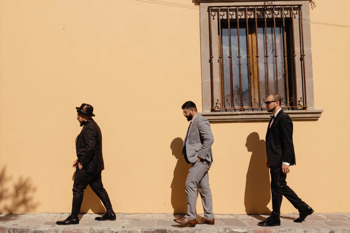 Cinematic luxury destination wedding photography capturing a romantic walk with bride and groom Asia and Boris
