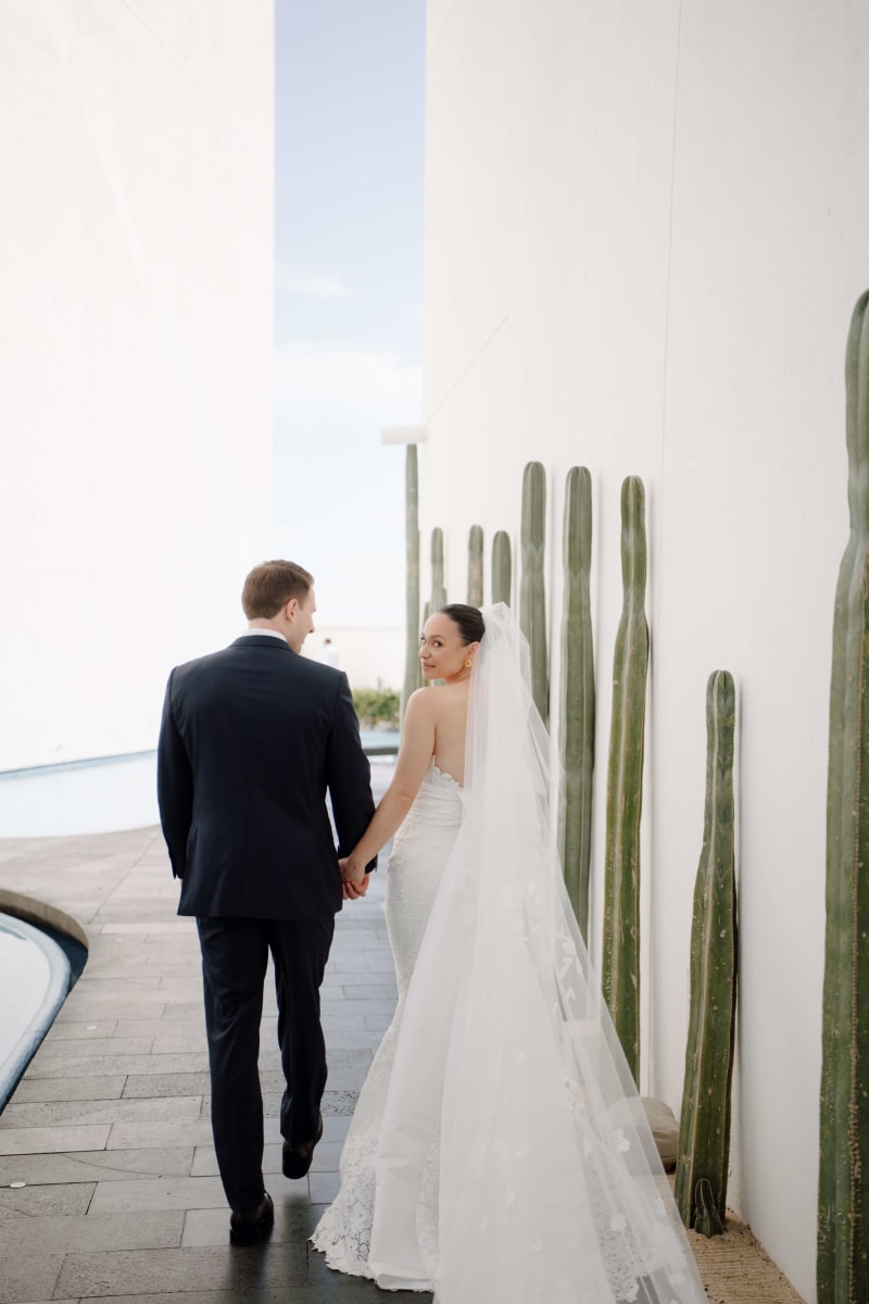Sophisticated elegant venue details displaying luxury floral design and custom architecture for Bisera and Derek destination wedding