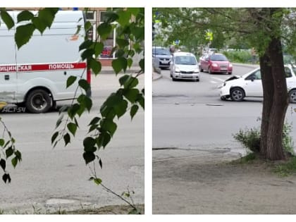 В Новосибирске автомобиль врезался на перекрестке в спешащую на вызов скорую