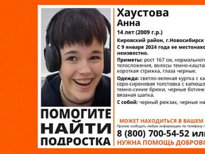 В Новосибирске завершили поиски 14-летней девушки с короткой стрижкой