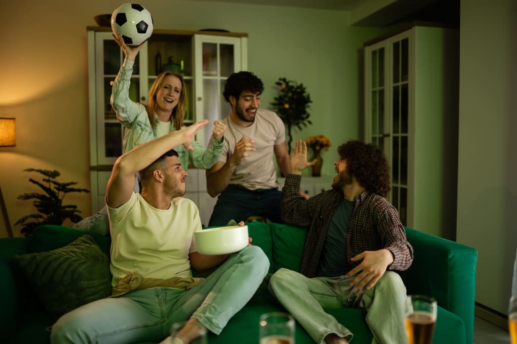 ragazzi guardano partita calcio