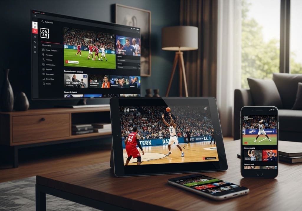 soggiorno moderno vivace dispositivi con DAZN soggiorno moderno vivace dispositivi con DAZN
