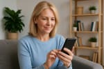 signora con smartphone