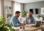 discussione finanziaria in soggiorno moderno