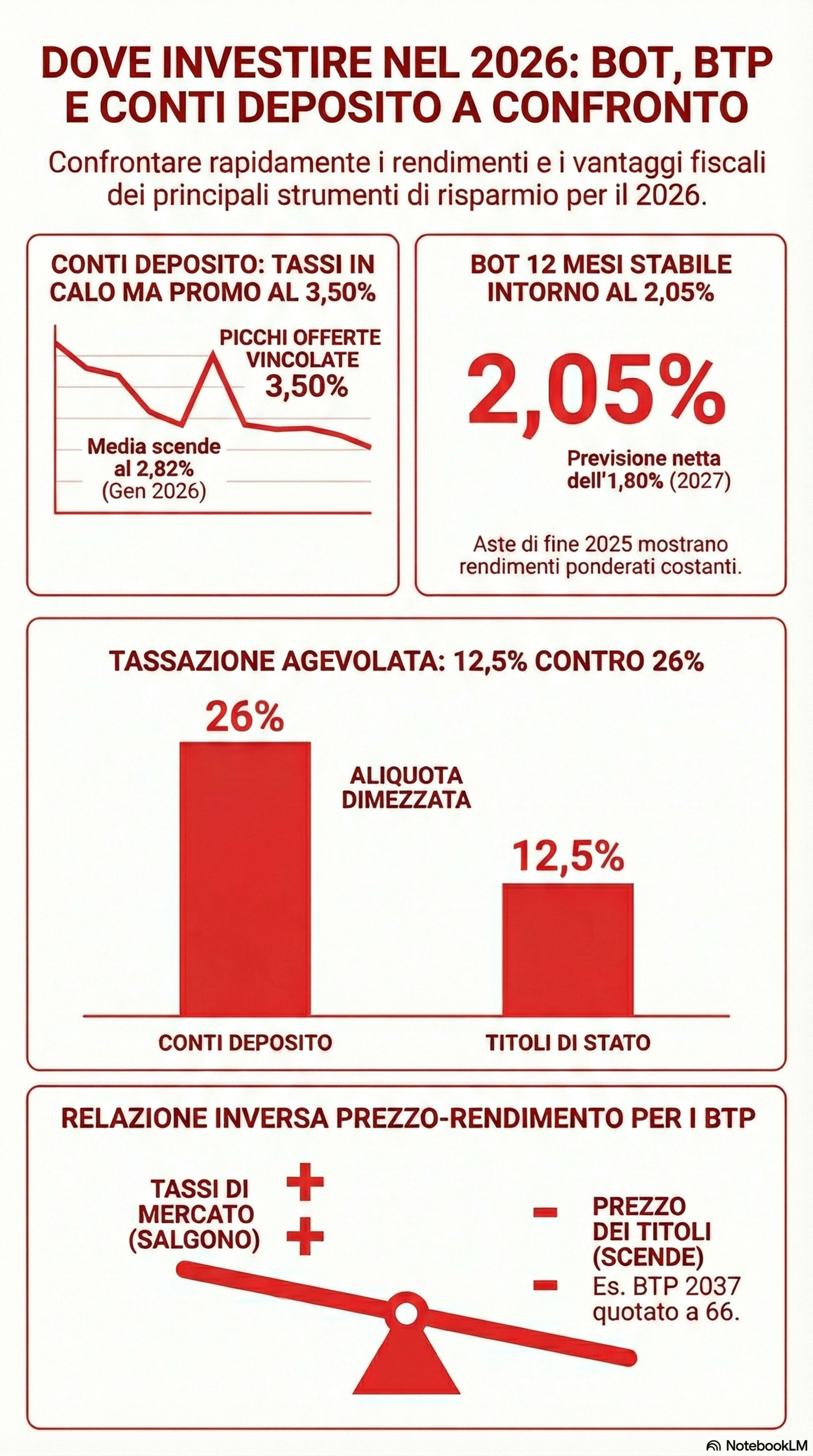 Infografica conti deposito vs BOT e BTP