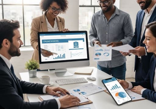 soluzione finanziaria collaborativa ufficio moderno