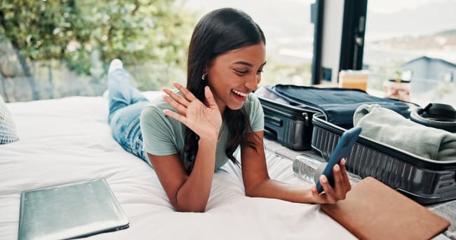 Ragazza in videochiamata