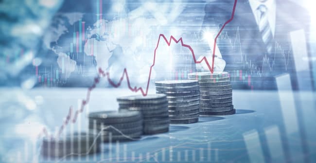 Monete che indicano andamento dell'economia