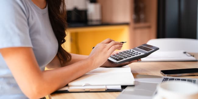 Donna calcola rendimenti Donna calcola rendimenti