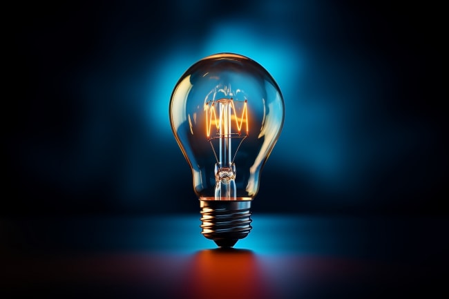 Lampadina su sfondo scuro Lampadina su sfondo scuro