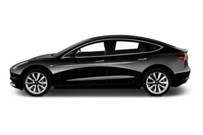 Tesla Model 3 fianco Tesla Model 3 fianco