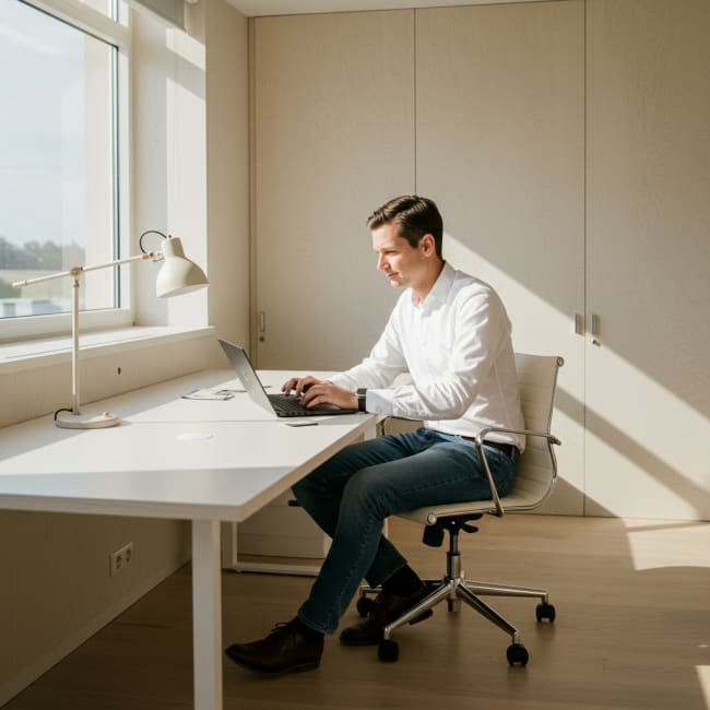 Uomo al computer che cerca le migliori assicurazioni auto Uomo al computer che cerca le migliori assicurazioni auto