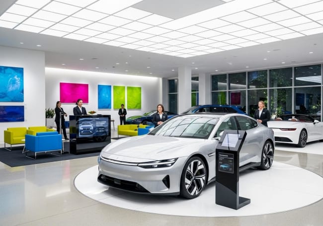 showroom moderno auto di lusso
