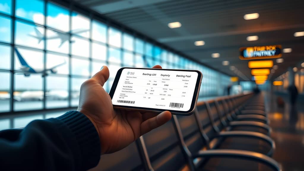 mano regge smartphone con dettagli volo mano regge smartphone con dettagli volo