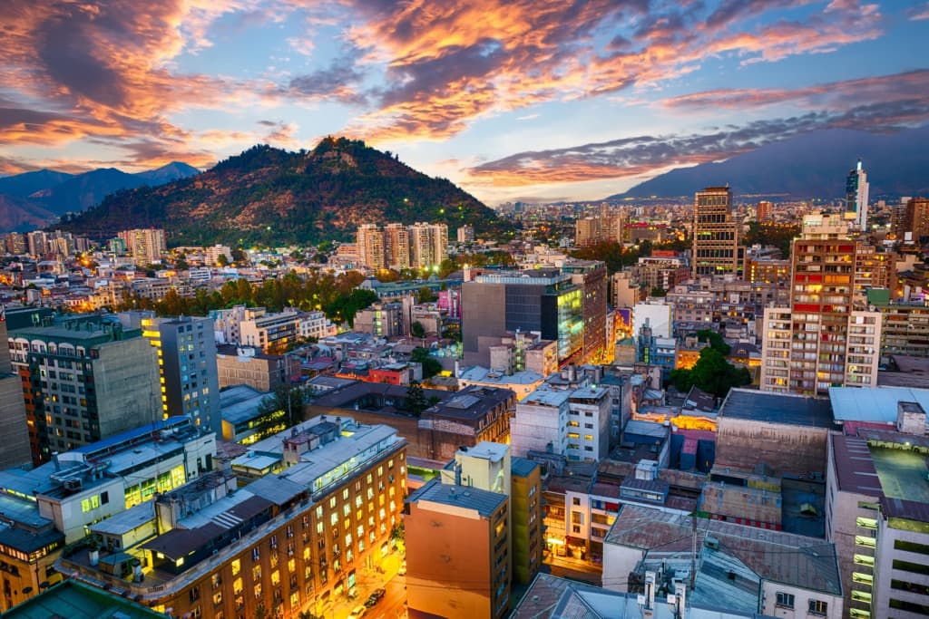 vista panoramica di santiago del cile