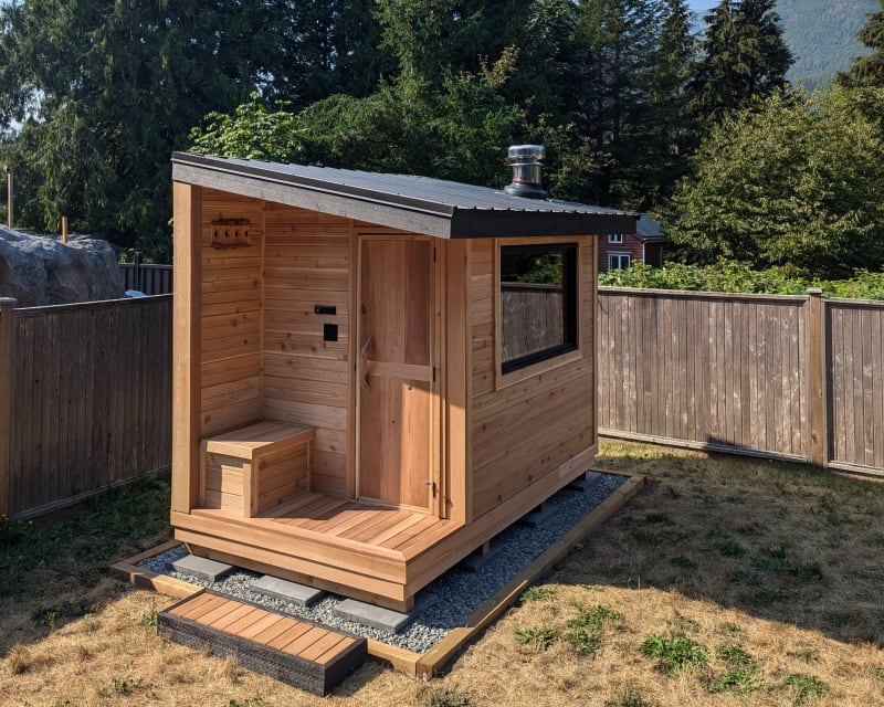 S4 Finnish Sauna - 4-5 person traditional cedar sauna with three-tier bench system