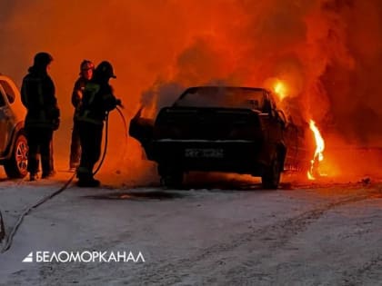 Утром в Северодвинске горела отечественная легковушка
