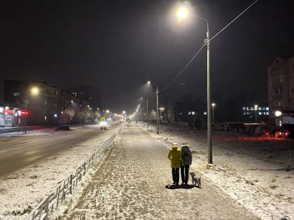 На проспекте Ленина завершена установка уличного освещения