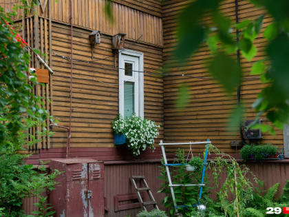 Лодка с цветами, пруд и много скворечников: показываем самые уютные дворики у «деревяшек» Архангельска