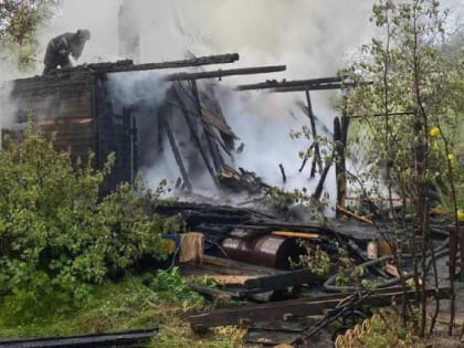 В северодвинском СНТ "Родник" сгорел дачный дом