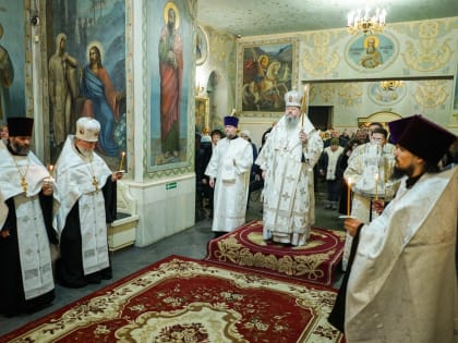 Митрополит Корнилий совершил всенощное бдение в канун праздника Собора Иоанна Предтечи