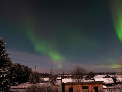 На юге Архангельской области сегодня можно было наблюдать северное сияние