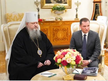 Святейший Патриарх Кирилл встретился с митрополитом Корнилием и губернатором Александром Цыбульским