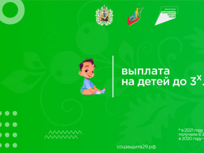 СоцЗащита29: выплата на первенца до 3 лет