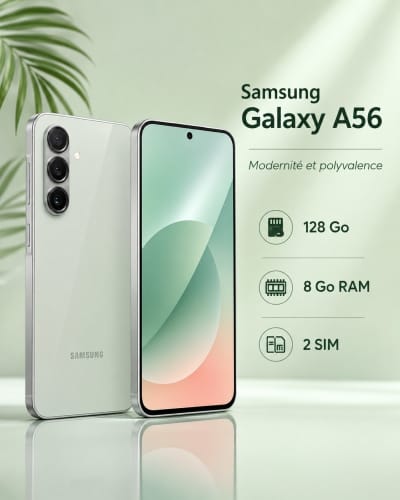 Samsung Galaxy A56 128 Go 8 GB RAM Scellé 2SIMS Cameroun