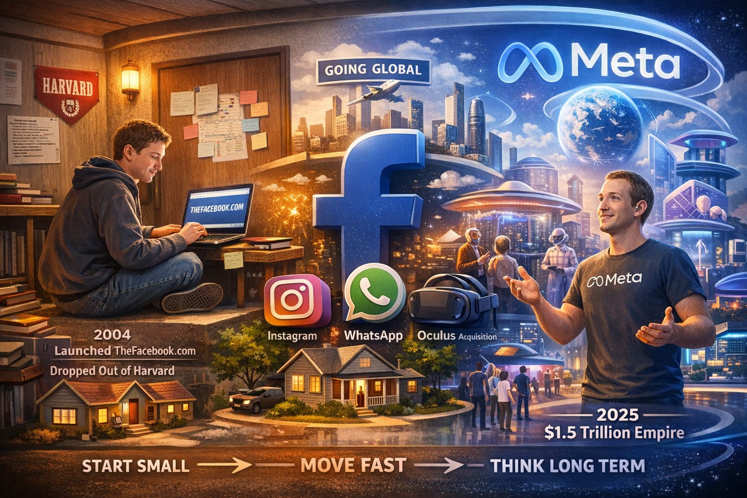 From a college dorm project to $1.5 trillion company Meta Platform: The Journey of Mark Zuckerberg