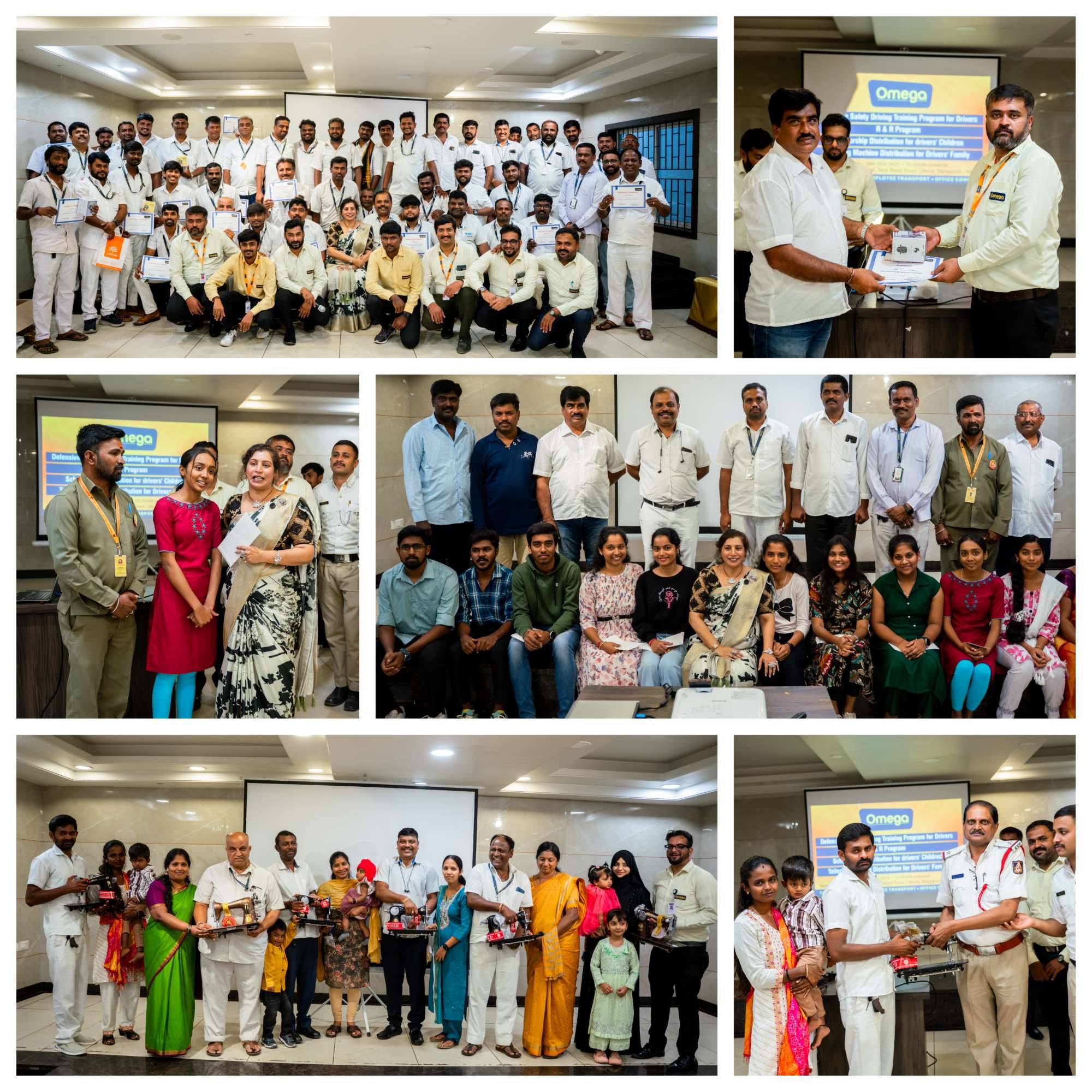 Omega Cabs: Free Training Workshop for Cab Drivers Scholarship Award for Drivers’ Children and Free distribution of sewing machines to selected drivers’ families by Omega