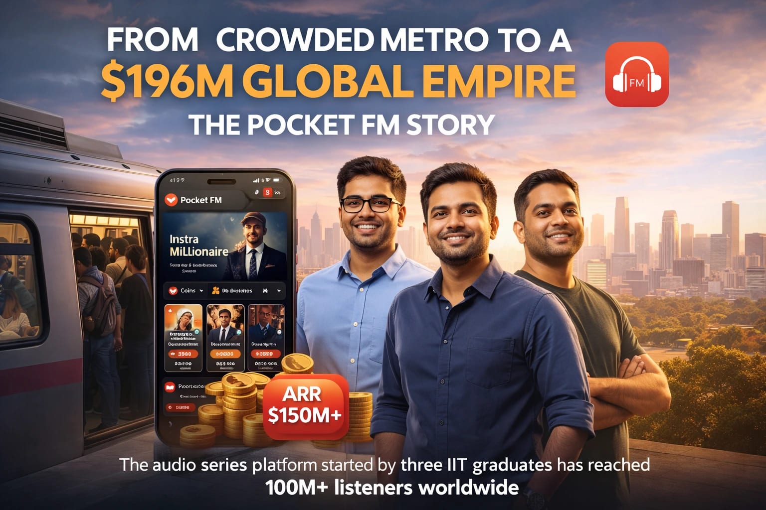 FROM A CROWDED METRO TO A $196M GLOBAL EMPIRE: THE POCKET FM STORY