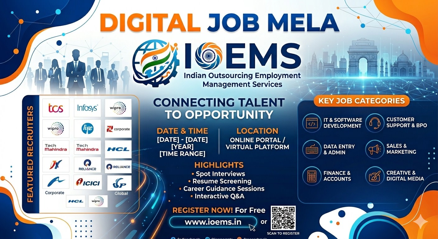 Indian Outsourcing Employment Management Services (IOEMS) Sets Benchmark with 7,000+ Placements Through April 2026 Job Mela