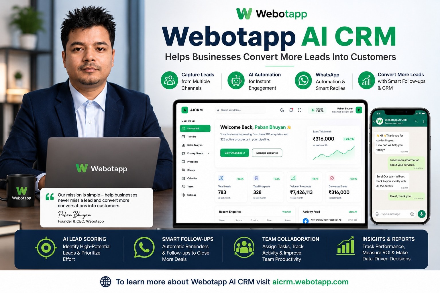 Webotapp AI CRM Helps Businesses Convert More Leads Into Customers
