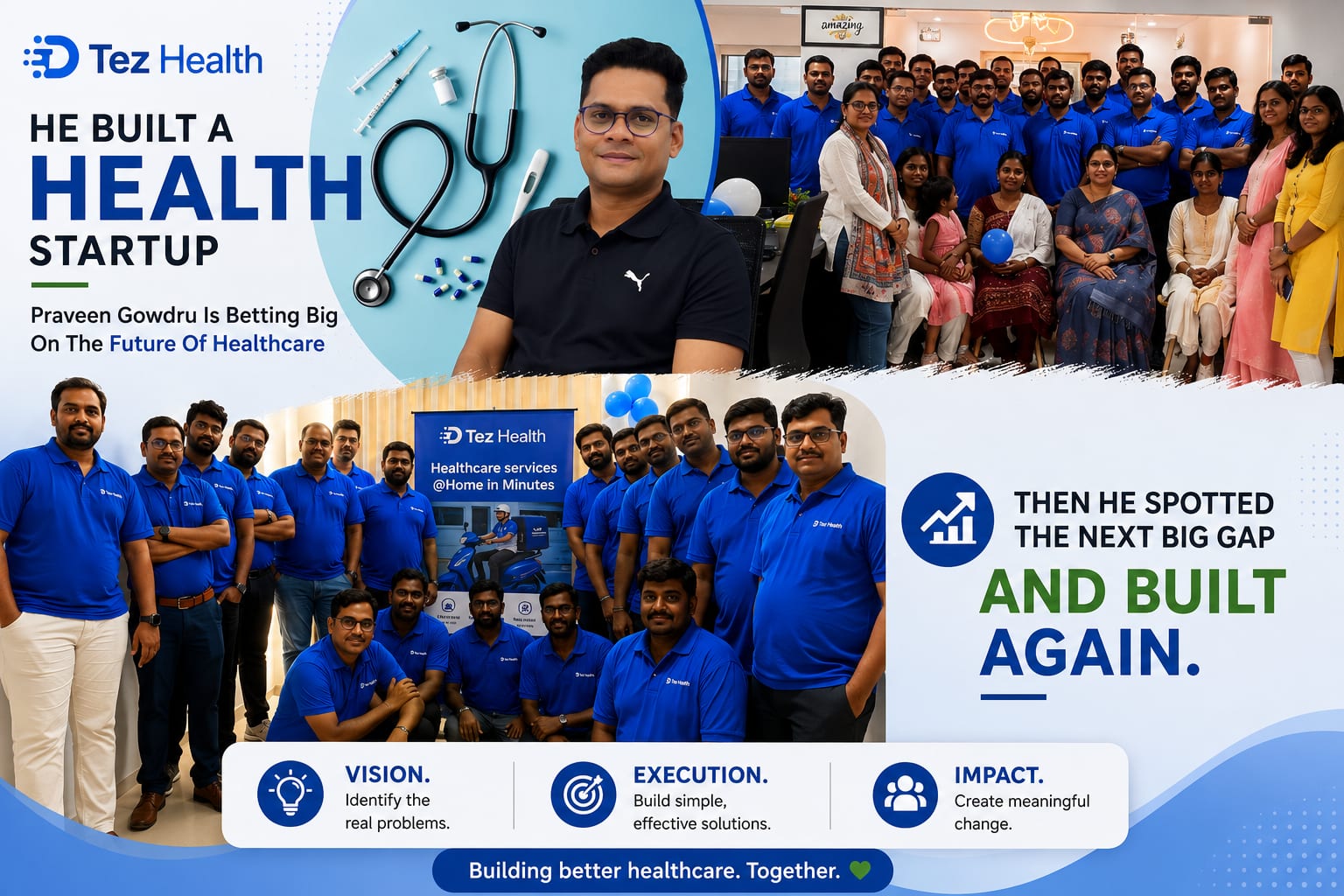 From Building VMEDO To Launching Tez Health: Why Praveen Gowdru Is Betting Big On The Future Of Healthcare At Home