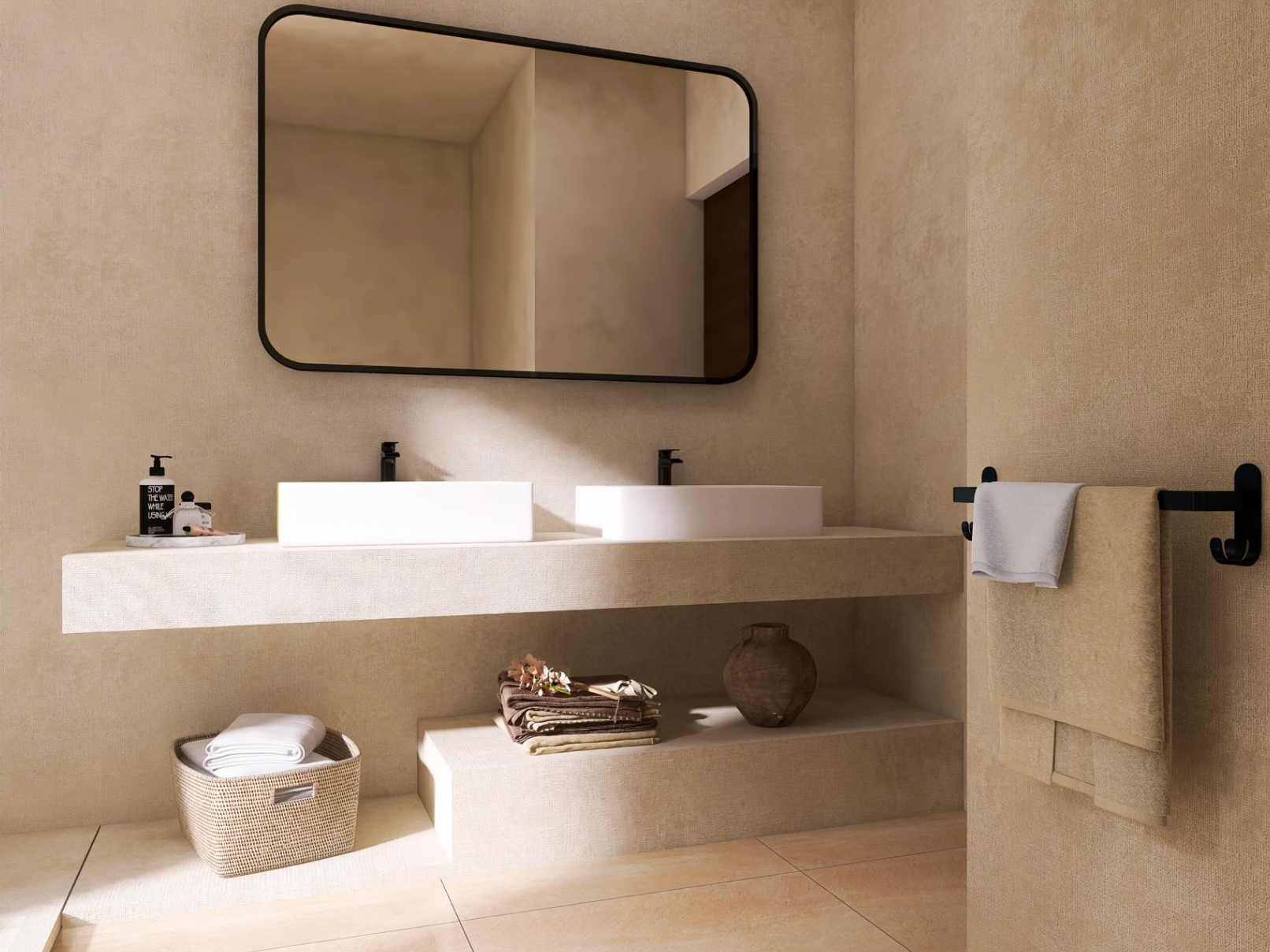 Salle de bain — Double vasque tadelakt