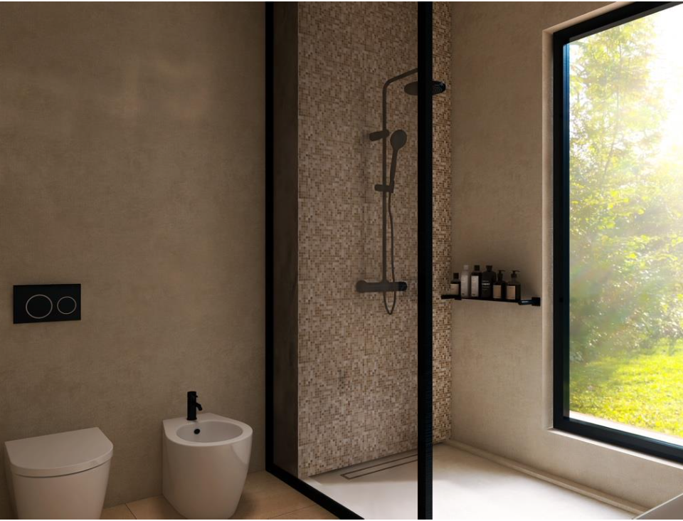 Salle de bain — Douche & Vue Jardin