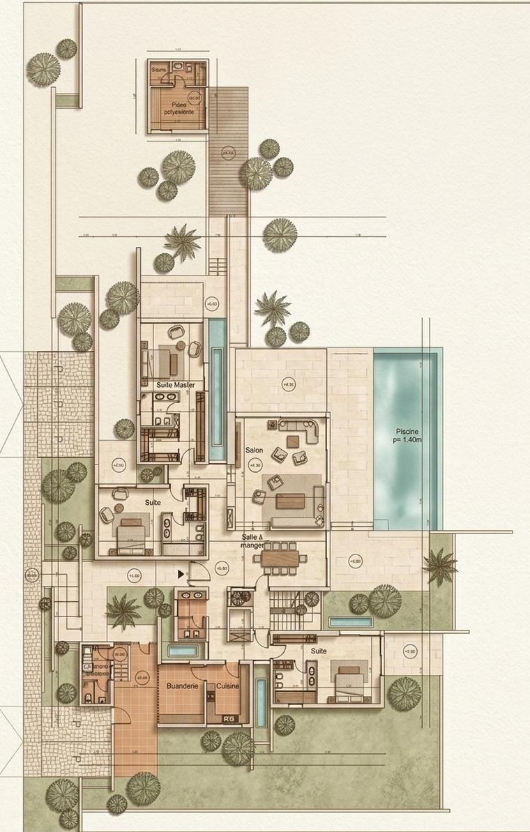 Villa Arbea — Plan RDC