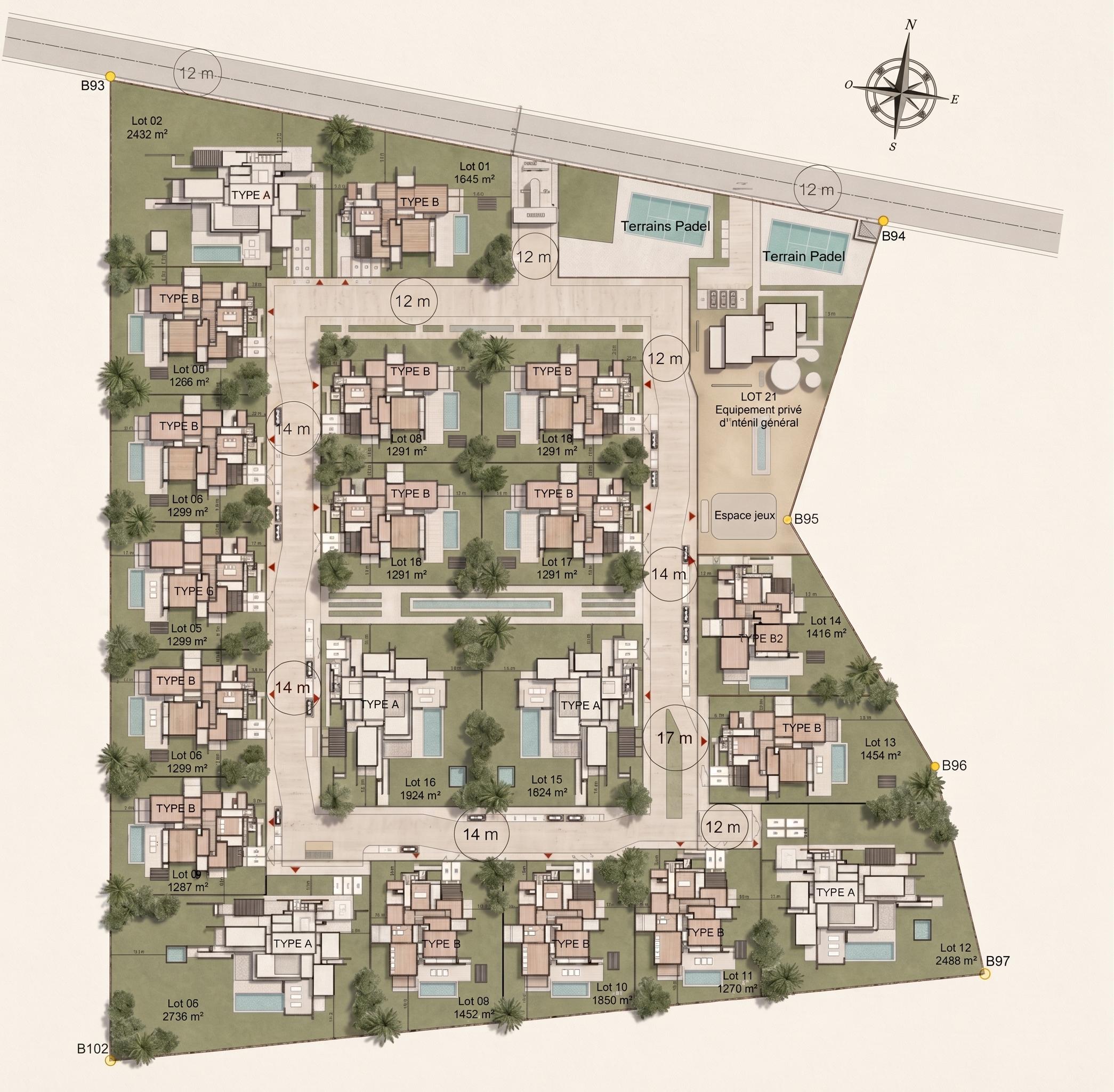 Zaytoun Marrakech — Plan de Masse 1:1000